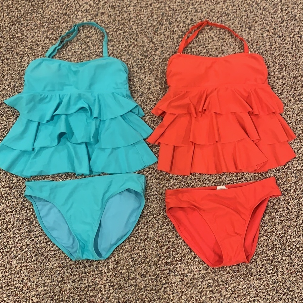 Bundle of 2 Tankini’s (Coral and Teal) by Island Escapes Size 6